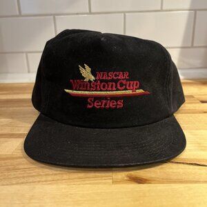 VTG Nascar Winston Cup Series Logo Snapback Hat Black Velvet Racing Embroidered